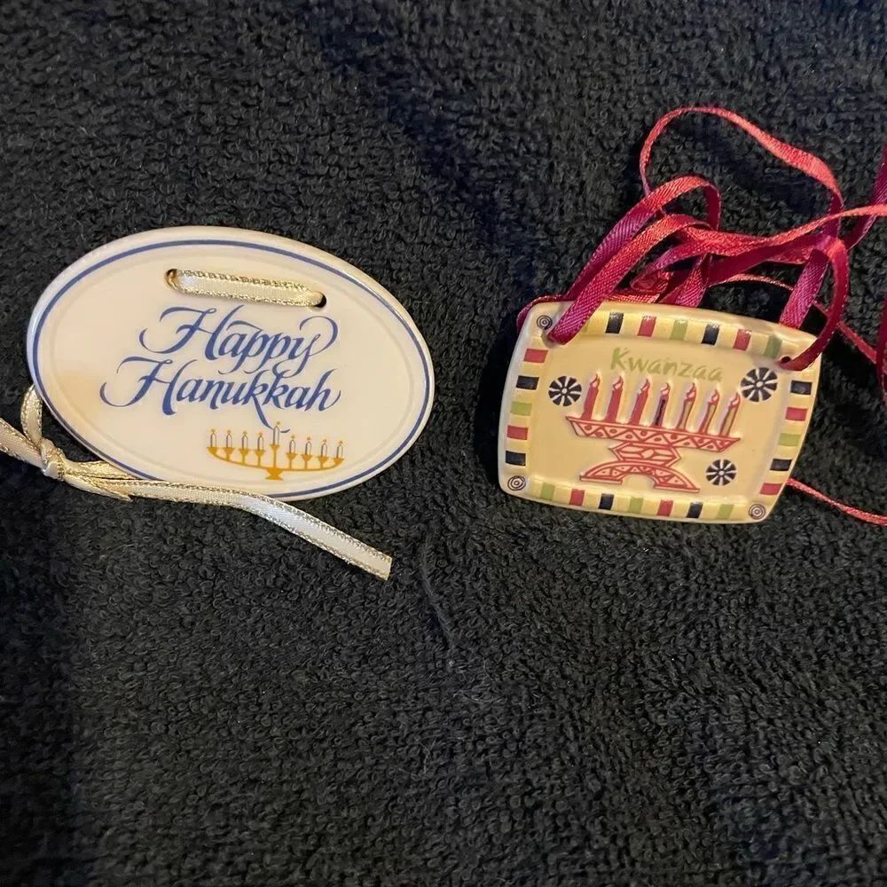 Longaberger Hanukkah Themed Porcelain Basket Emblems set of 2!